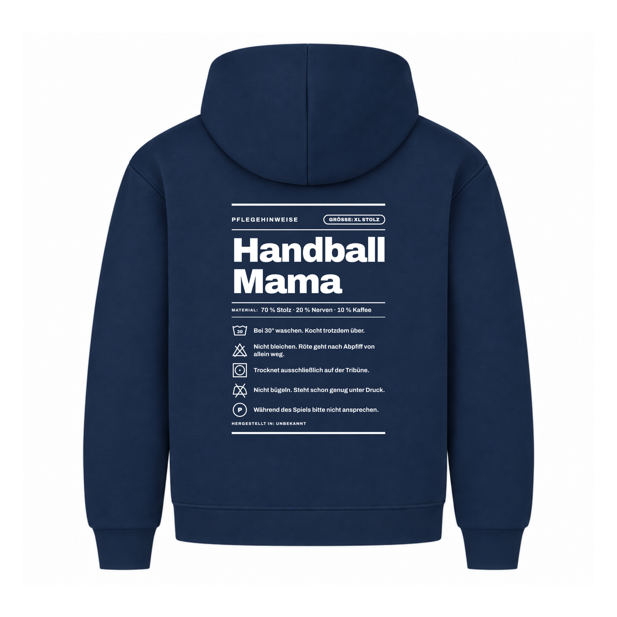 Handball Mama – Pflegeetikett – Hoodie in Navy