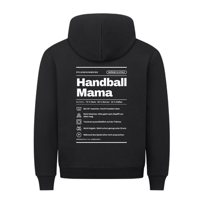 Handball Mama – Pflegeetikett – Hoodie in Schwarz