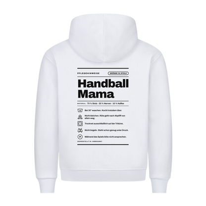 Handball Mama – Pflegeetikett – Hoodie in Weiß