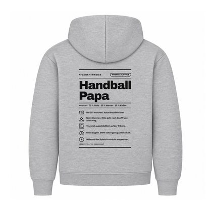 Handball Papa – Pflegeetikett – Hoodie in Grau