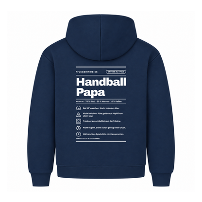 Handball Papa – Pflegeetikett – Hoodie in Navy