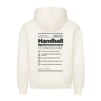 Handball Spielerinnenmann – Pflegeetikett – Hoodie in Natural Raw
