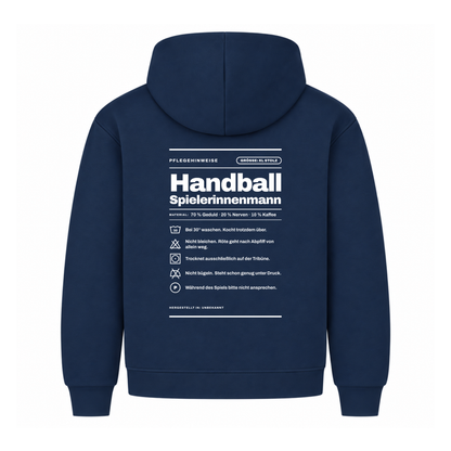 Handball Spielerinnenmann – Pflegeetikett – Hoodie in Navy