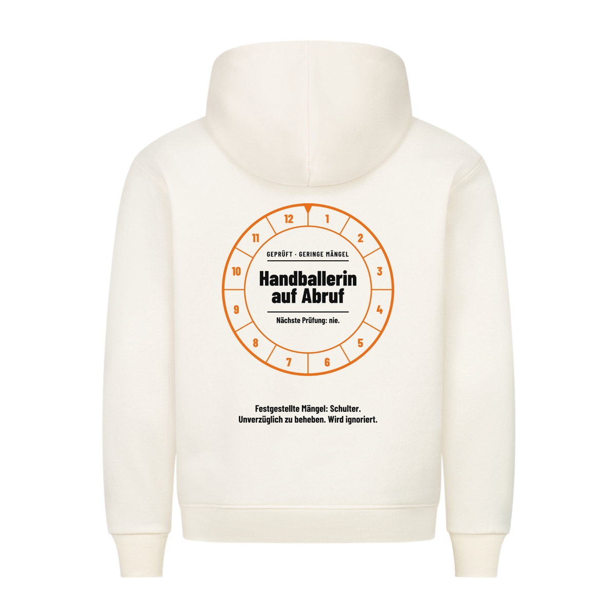 Handballerin – Prüfplakette – Hoodie in Natural Raw