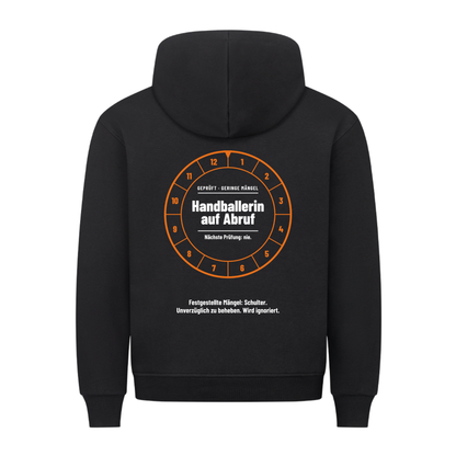 Handballerin – Prüfplakette – Hoodie in Schwarz