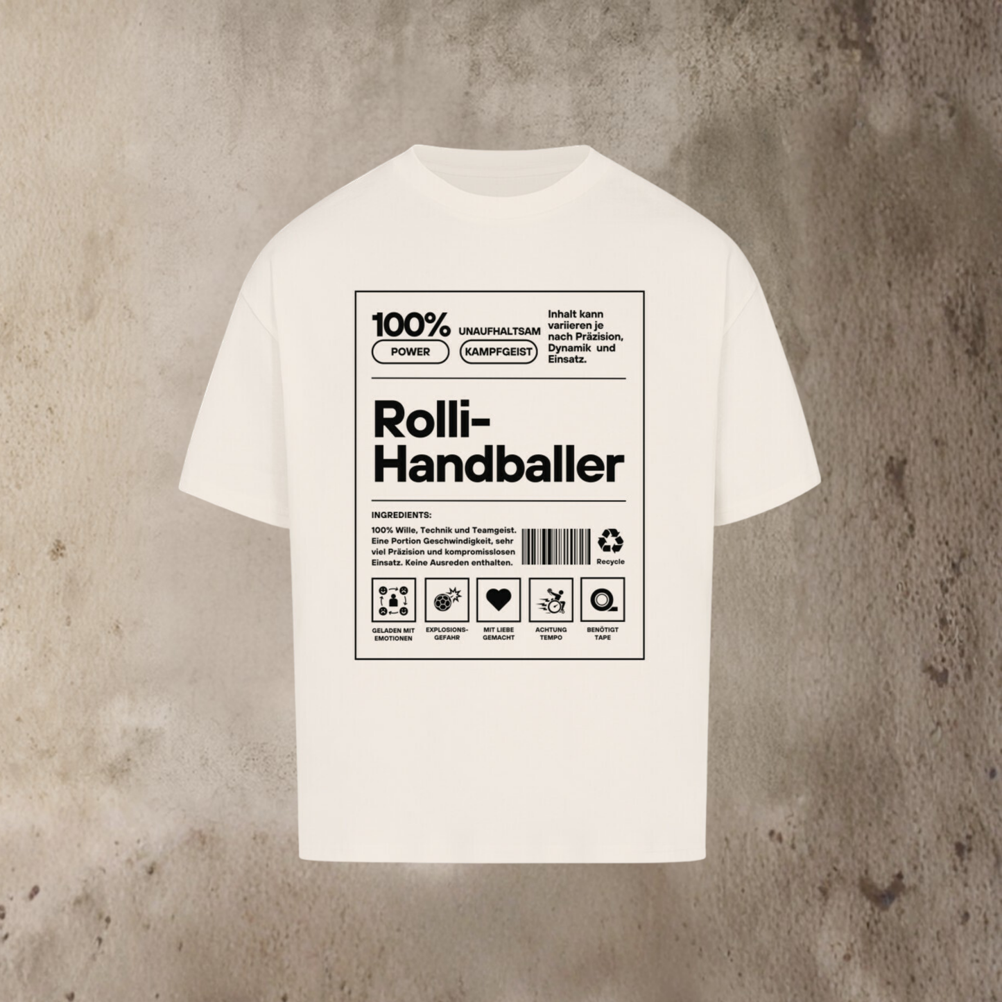 Oversized Shirt - Label Rolli-Handballer