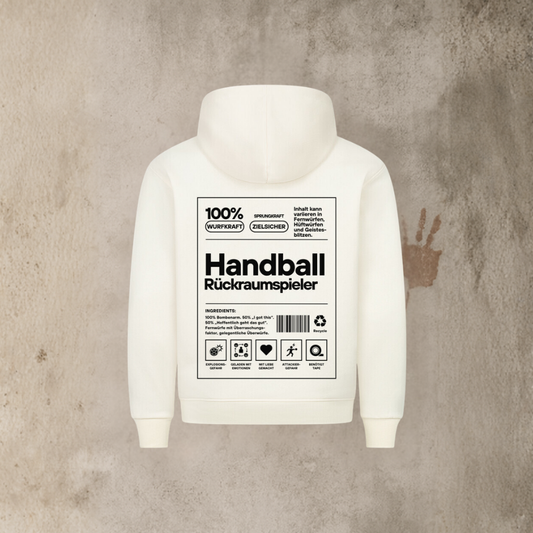 Unisex Hoodie - Label Handball Rückraumspieler