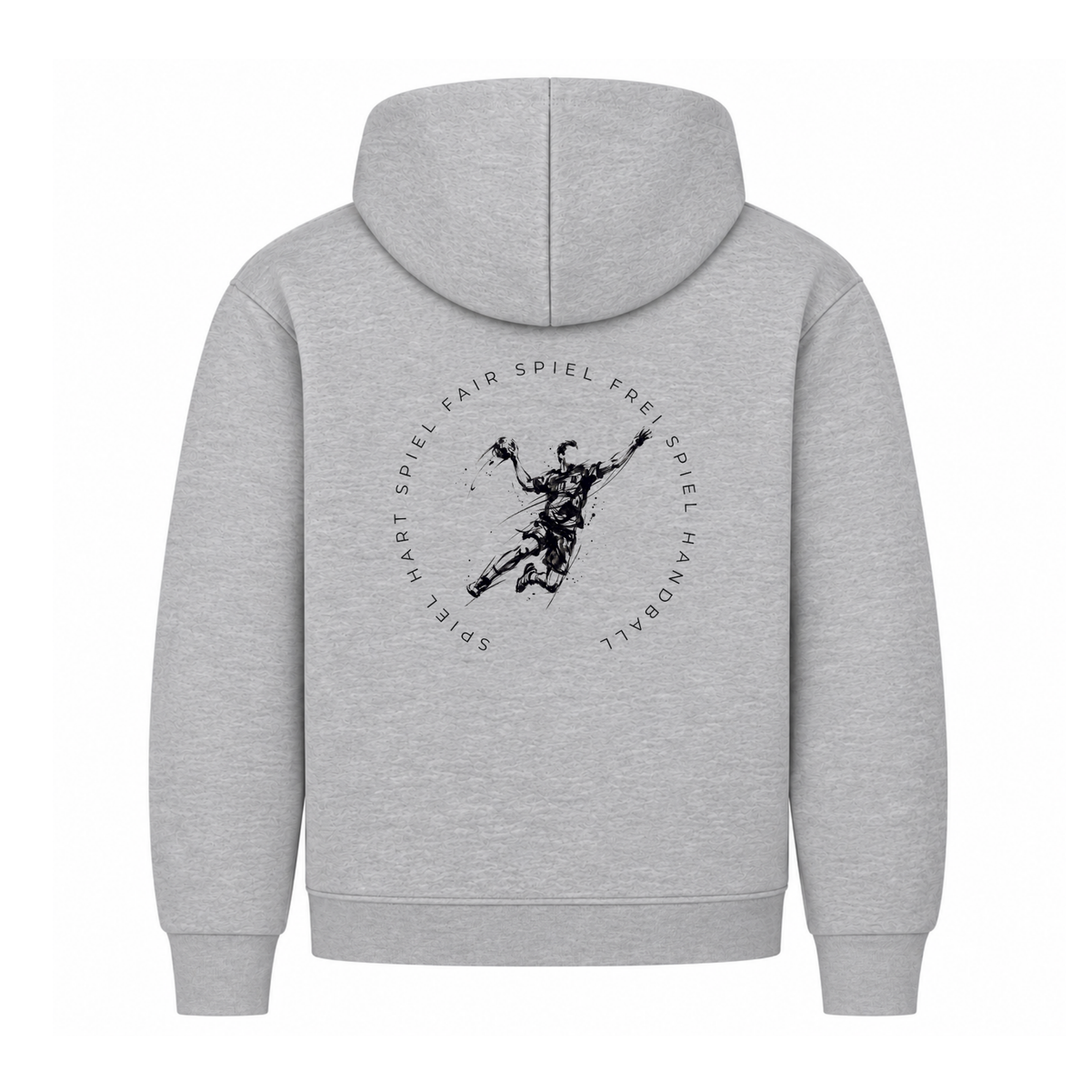 Handball Spieler – Spiel hart, fair, frei – Hoodie in Grau