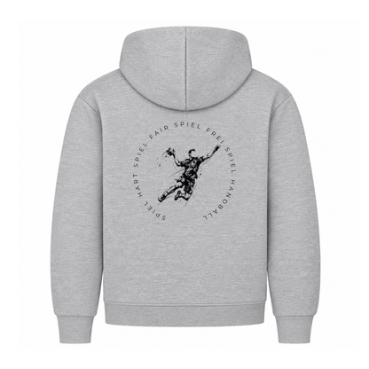 Handball Spieler – Spiel hart, fair, frei – Hoodie in Grau
