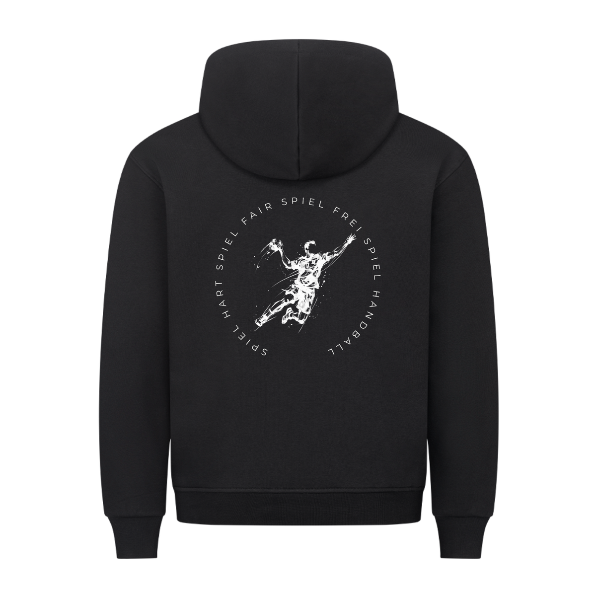 Handball Spieler – Spiel hart, fair, frei – Hoodie in Schwarz