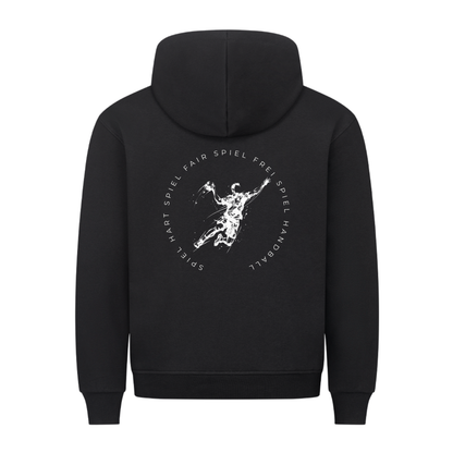 Handball Spieler – Spiel hart, fair, frei – Hoodie in Schwarz