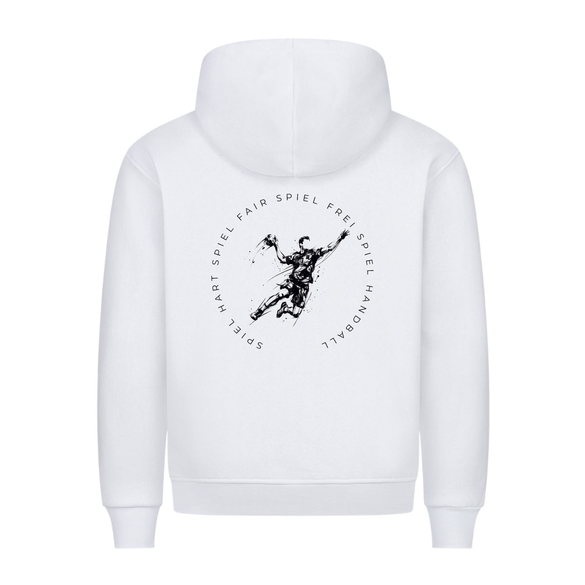 Handball Spieler – Spiel hart, fair, frei – Hoodie in Weiß
