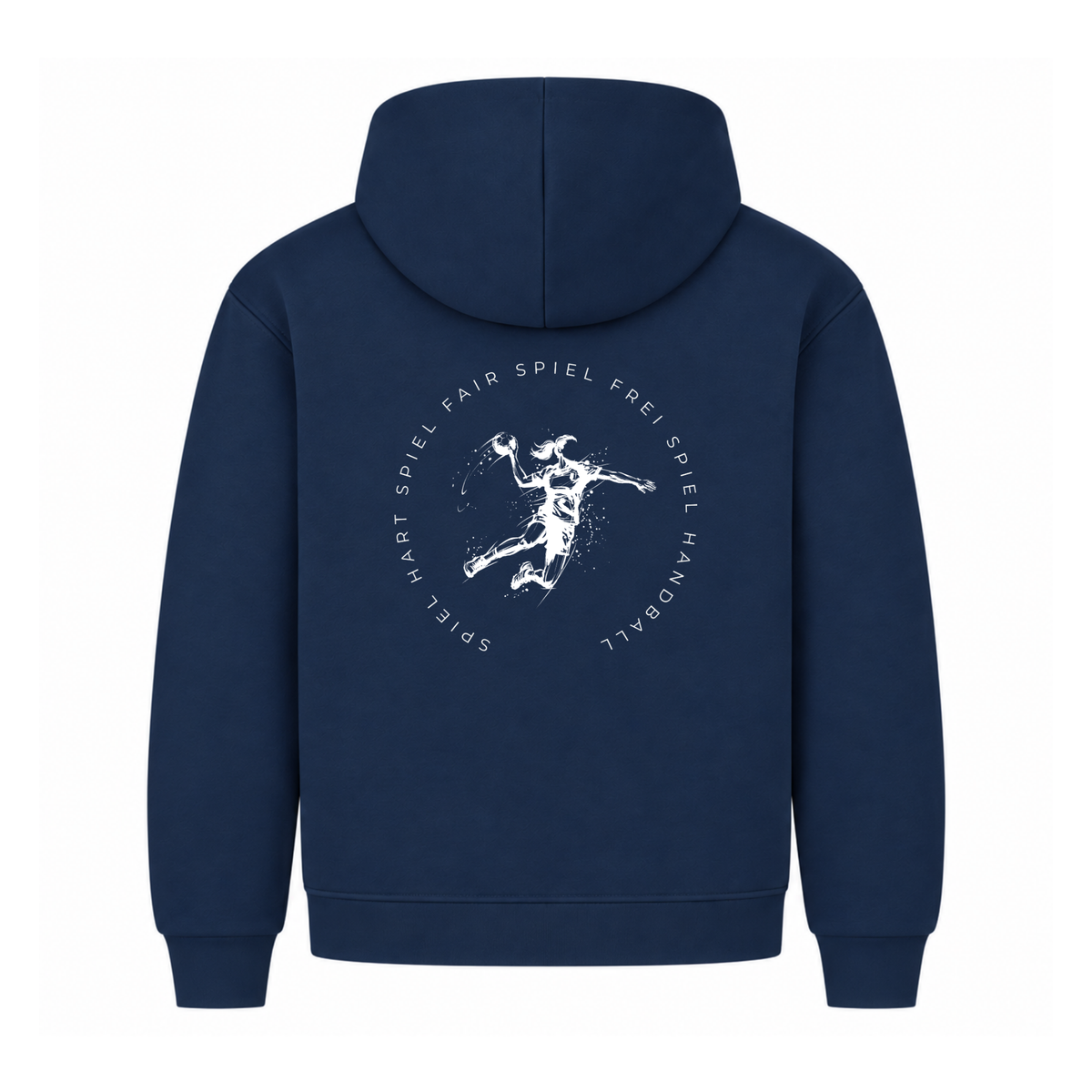 Handball Spielerin – Spiel hart, fair, frei – Hoodie in Navy