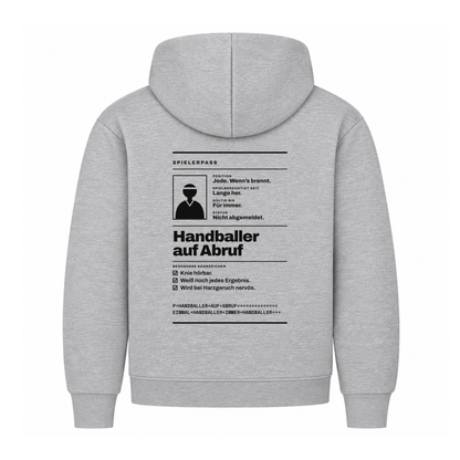 Handballer auf Abruf – Spielerpass – Hoodie in Grau