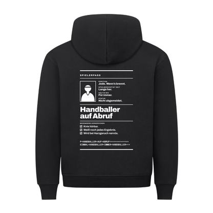 Handballer auf Abruf – Spielerpass – Hoodie in Schwarz