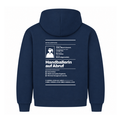 Handballerin auf Abruf – Spielerpass – Hoodie in Navy