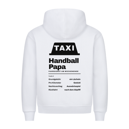 Handball Papa – Taxi – Hoodie in Weiß
