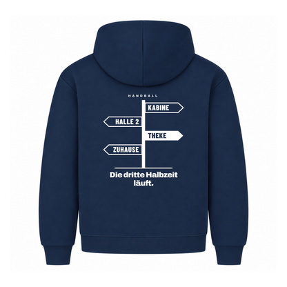 Handball Dritte Halbzeit – Wegweiser – Hoodie in Navy